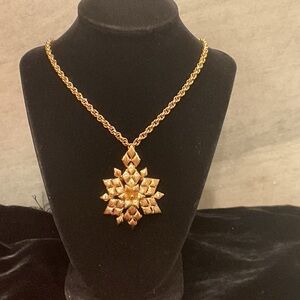 Vintage Monet Gold Pendant Necklace